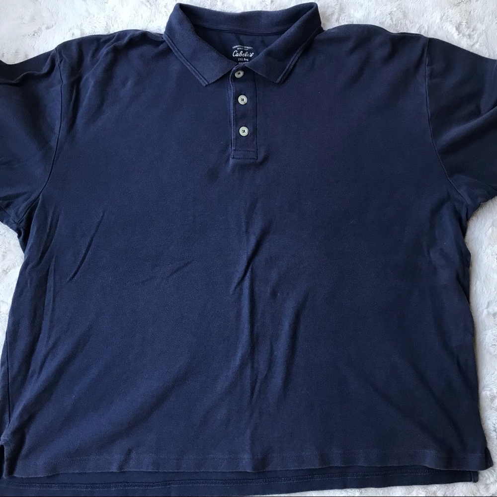 Cabela’s Blue Short Sleeve Polo 2XL Reg Cotton